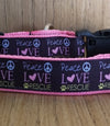 Collar/ Large/ Medium/ Peace Love and Rescue Pink