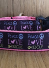 Collar/ Large/ Medium/ Peace Love and Rescue Pink