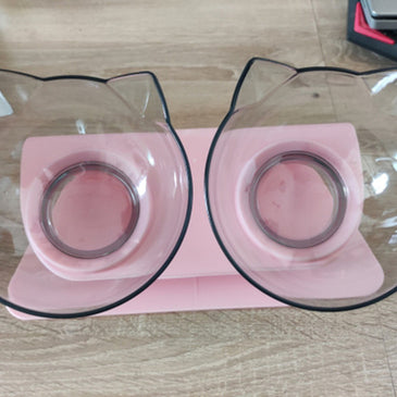 Non-slip Double Cat Bowl Dog Bowl With Stand Pet Feeding Cat Water