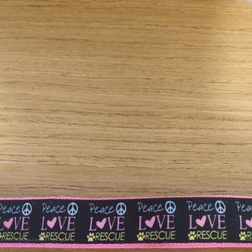 Collar/ Large/ Medium/ Peace Love and Rescue Pink