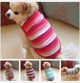 Pet Dog Clothing Cotton Stripe Vest Puppy Cotton
