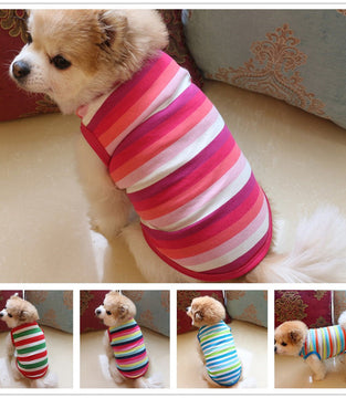 Pet Dog Clothing Cotton Stripe Vest Puppy Cotton